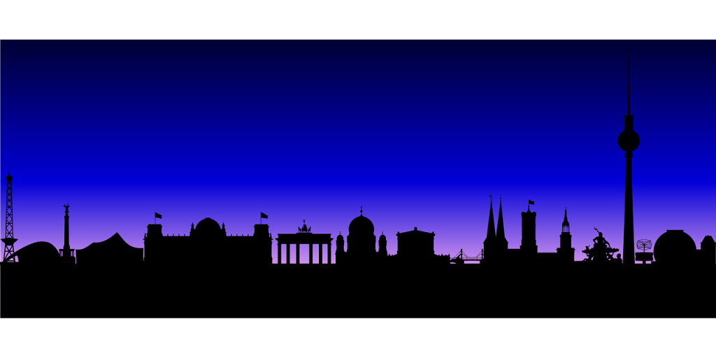 skyline, berlin, buildings