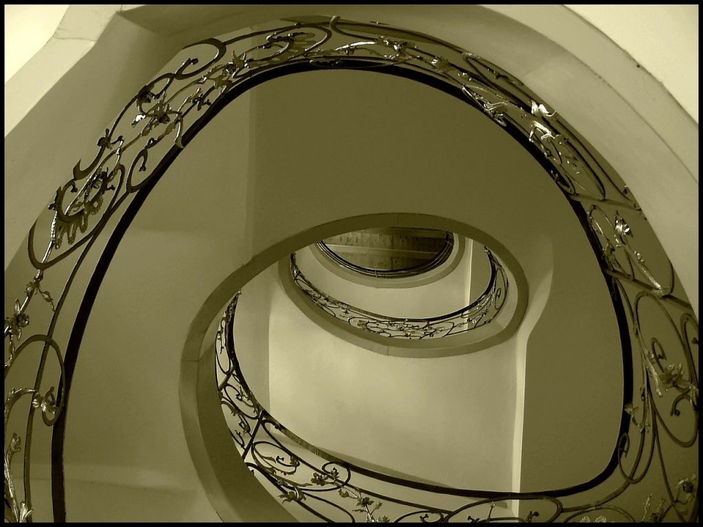 stairs, architecture, spiral staircase