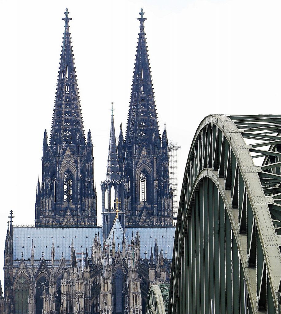 cologne cathedral, hohenzollern bridge, arches